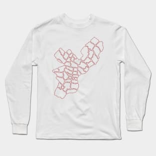 Philadelphia Zipcode Map (red) Long Sleeve T-Shirt